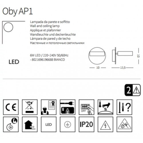 Бра Ideal Lux OBY 196688