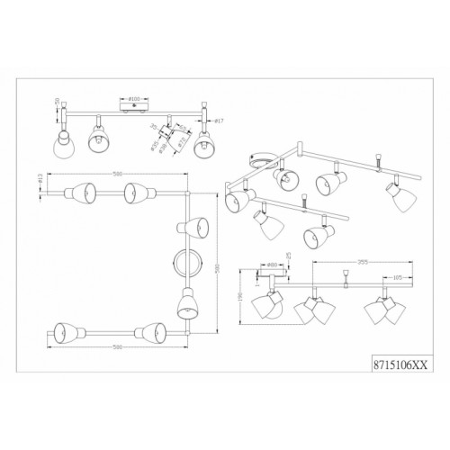 Стельовий світильник Trio CARICO 871510607
