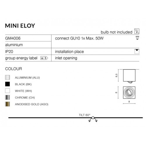 Точковий світильник AZzardo MINI ELOY AZ1755 (GM4006CH)