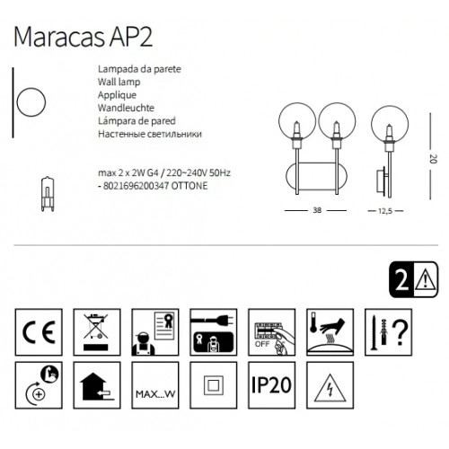 Бра Ideal Lux MARACAS 200347