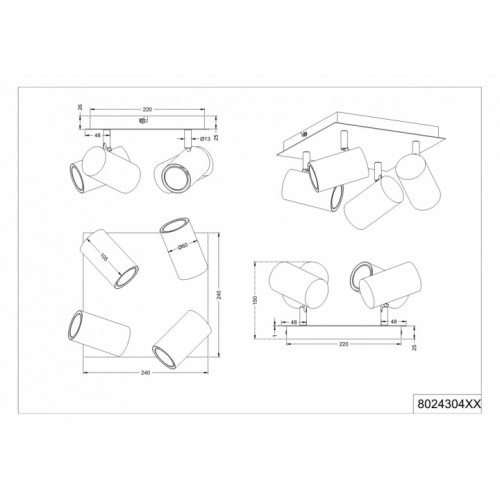 Стельовий світильник Trio MARLEY 802430407