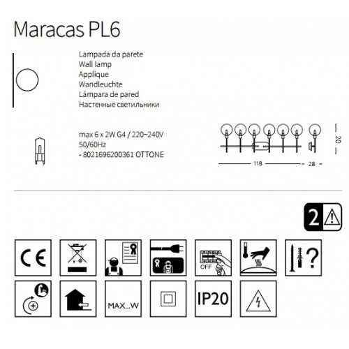 Стельовий світильник Ideal Lux MARACAS 200361