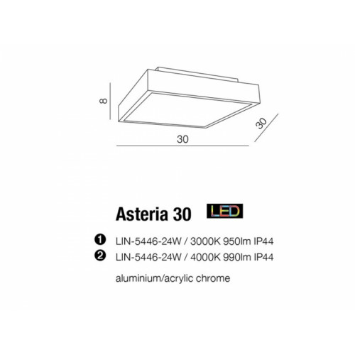 Стельовий світильник AZzardo ASTERIA 30 AZ2073 (LIN544624W3000 IP44)