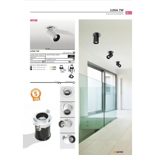 Точковий світильник AZzardo LUNA 7W AZ3396