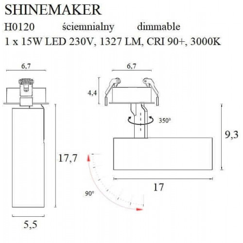 Стельовий врізний світильник MAXlight SHINEMAKER H0120