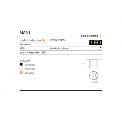 Точковий світильник Azzardo MANE 30W AZ4155