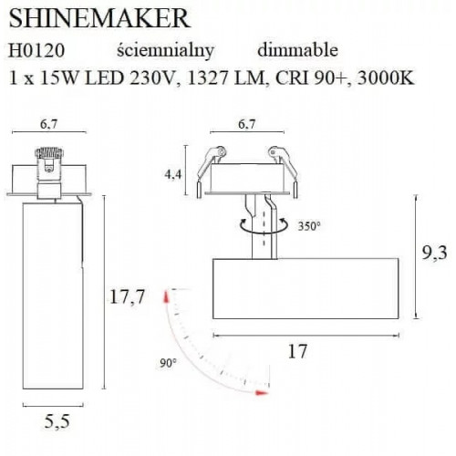 Стельовий врізний світильник MAXlight SHINEMAKER H0120