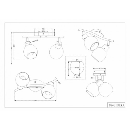 Стельовий світильник Trio FREDDY 824810228