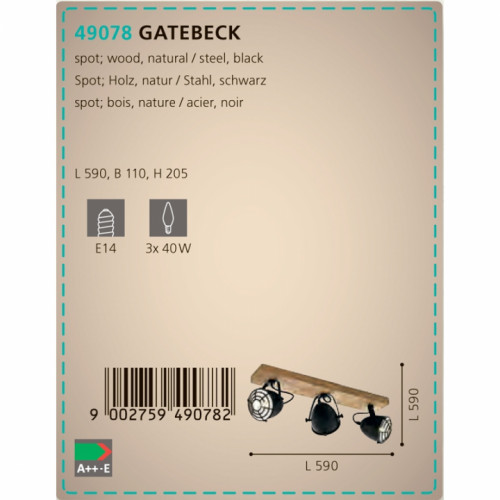 Стельовий світильник Eglo GATEBECK 49078
