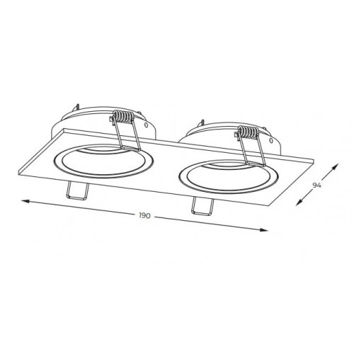 Точковий світильник Zuma Line CHUCK DL2 SQUARE 20068-WH-N