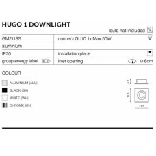 Точковий світильник AZzardo HUGO 1 AZ1734 (GM2118SCH)