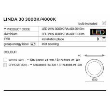 Точковий світильник AZzardo LINDA 30 AZ2250 (SH74300024CH)