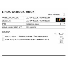 Точковий світильник AZzardo LINDA 12 AZ2236 (SH6730006WH)
