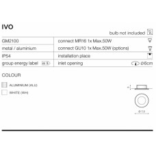 Точковий світильник AZzardo IVO AZ0759 (GM2100WH)