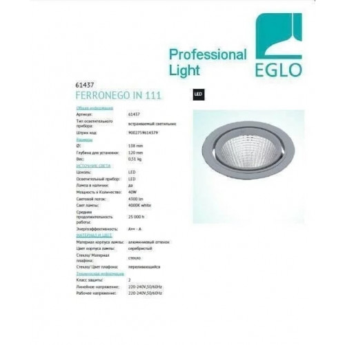 Точковий світильник Eglo FERRONEGO 61437