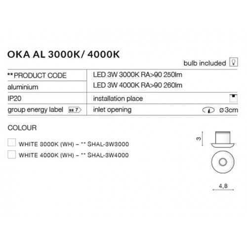 Точковий світильник AZzardo OKA AL AZ2233 (SHAL3W4000WH)