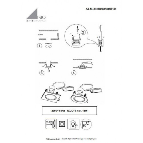 Точковий світильник Trio Jura 650000331