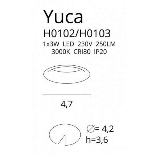 Точковий світильник MAXlight YUCA FIXED H0102