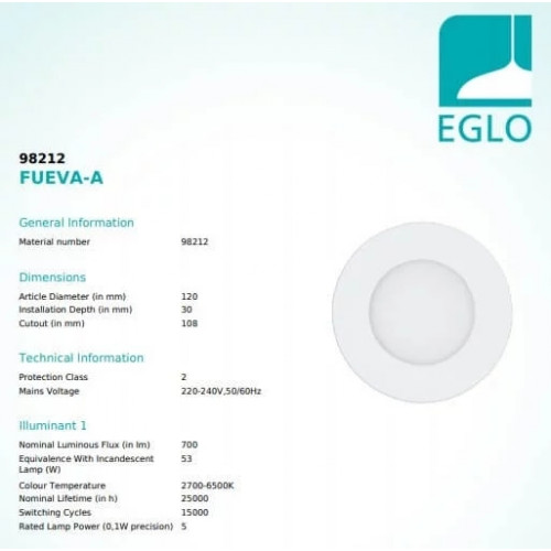 Точковий світильник Eglo FUEVA 98212