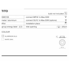 Точковий світильник AZzardo TITO AZ0815 (GM2106WH)