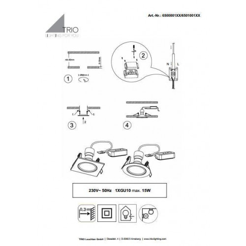 Точковий світильник Trio Jura 650100131