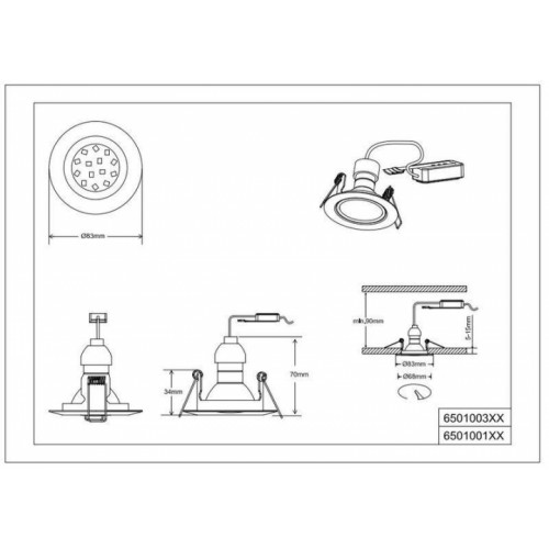 Точковий світильник Trio Jura 650100131