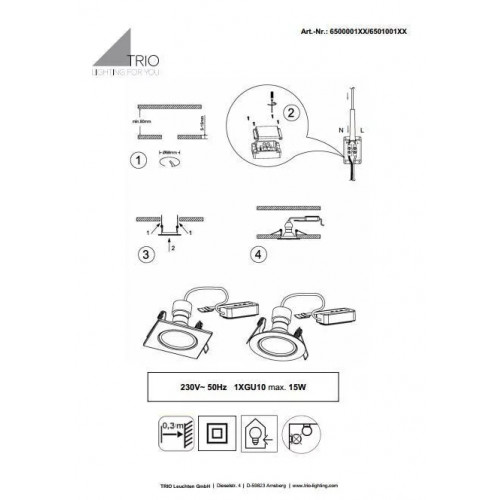 Точковий світильник Trio Jura 650100108