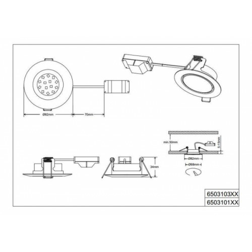 Точковий світильник Trio Rila 650310306