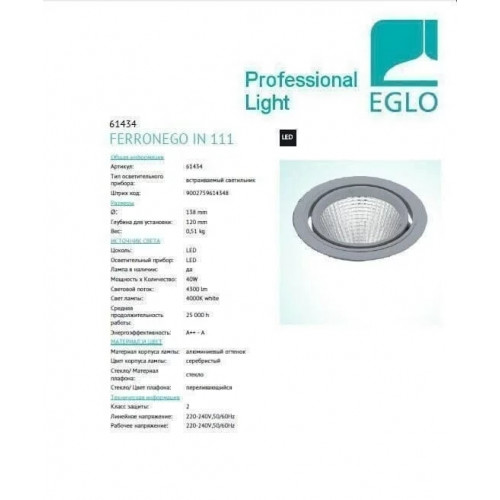 Точковий світильник Eglo FERRONEGO 61435