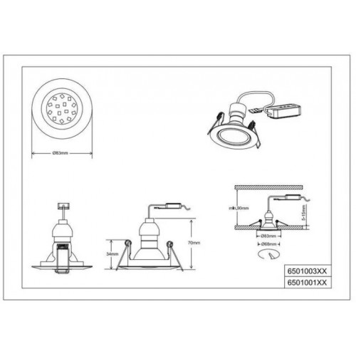 Точковий світильник Trio Jura 650100306