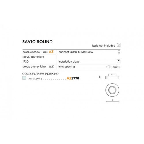 Точковий світильник AZzardo SAVIO ROUND AZ2779