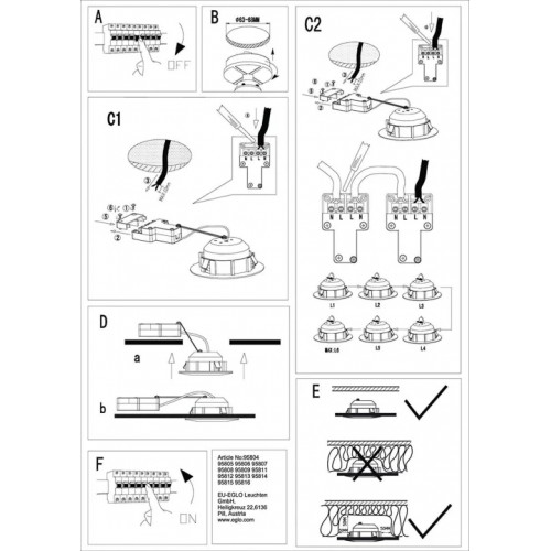 Точковий світильник Eglo PINEDA 95809