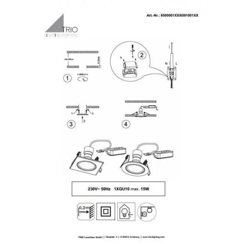 Точковий світильник Trio Jura 650000132