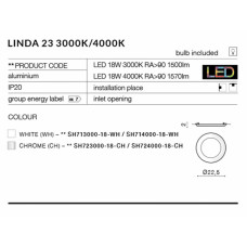 Точковий світильник AZzardo LINDA 23 AZ2244 (SH71300018WH)