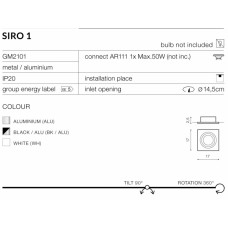 Точковий світильник AZzardo SIRO 1 AZ0767 (GM2101ALU)