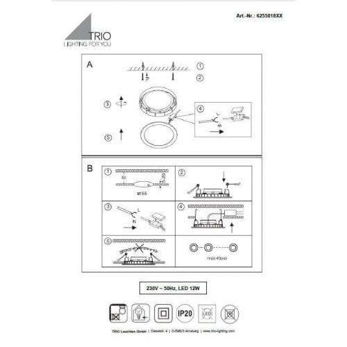Точковий світильник TRIO JUNO 625501831