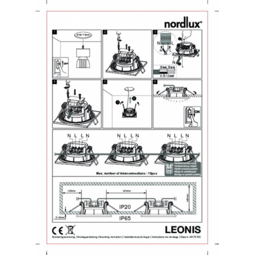 Точковий світильник Nordlux LEONIS 2700K IP65 3-KIT 49170155