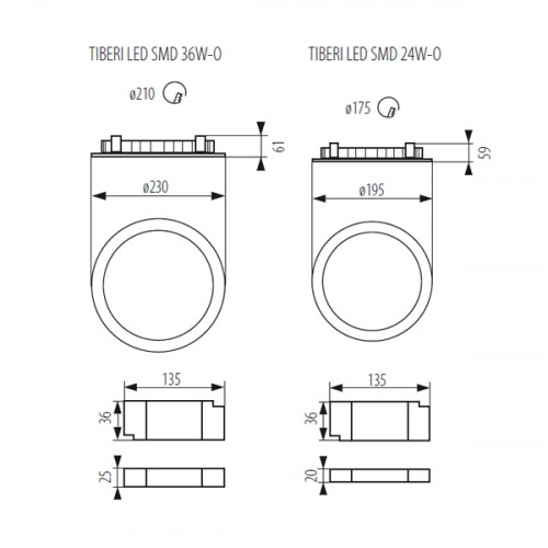 Точковий світильник Kanlux TIBERI LED SMD 36W-O 25511