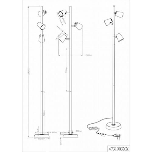 Торшер Trio NARCOS 473190307