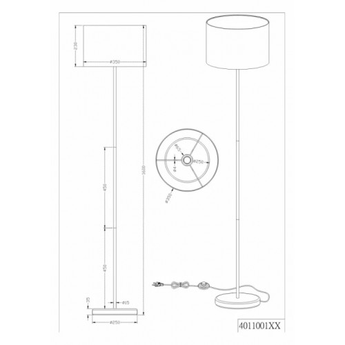Торшер Trio HOTEL 401100101