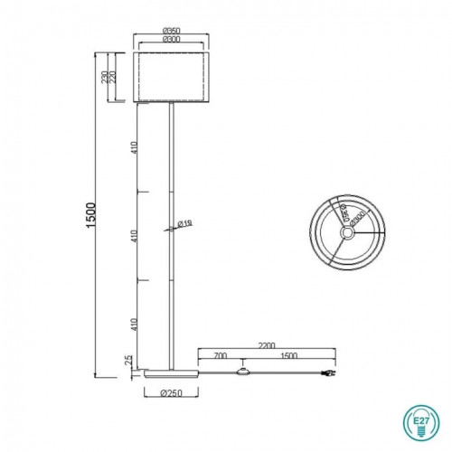 Торшер Trio BURTON 411400132