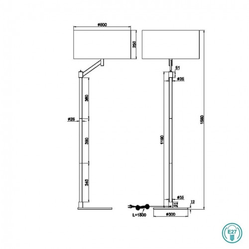 Торшер Trio CASSIO 414400132