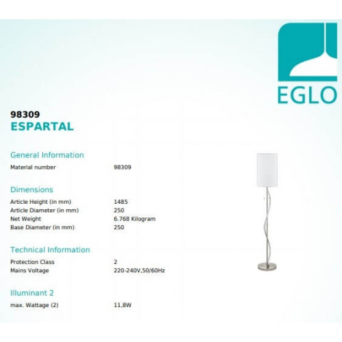 Торшер Eglo ESPARTAL 98309