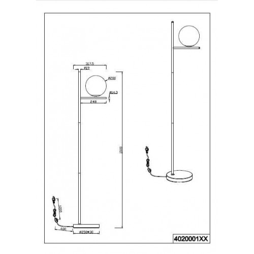 Торшер Trio PURE 402000108