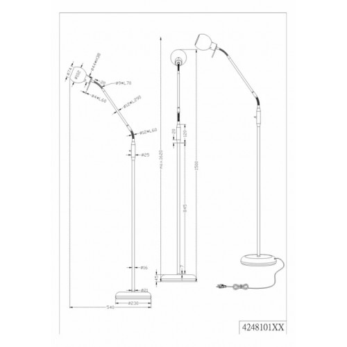 Торшер Trio FREDDY 424810107