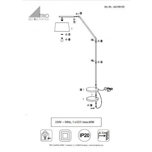 Торшер Trio TRACY 462100132