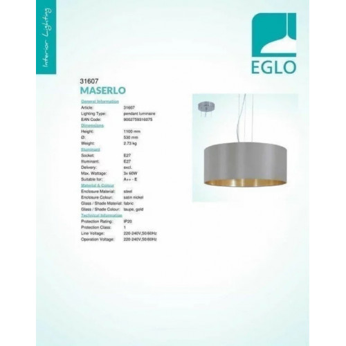 Торшер Eglo MASERLO 95166