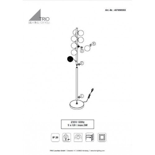 Торшер Trio ALICIA 407690906