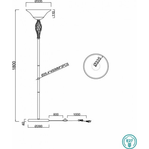 Торшер Trio RUSTICA 401000224