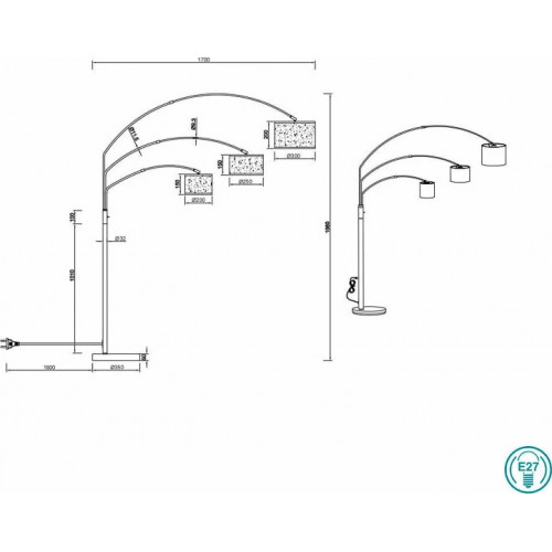 Торшер Trio CLARK 401700317